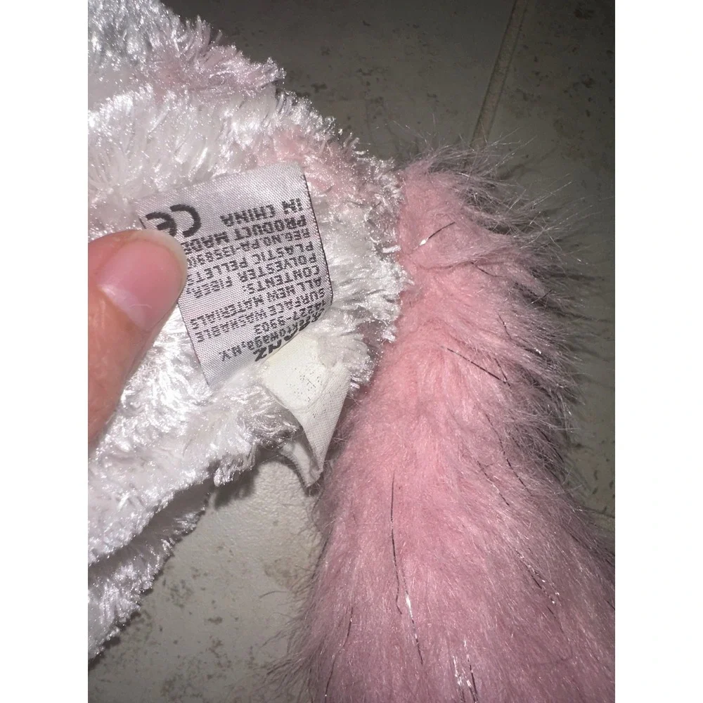 Webkinz Ganz Tickled Pink Cat Plush Stuffed Animal Toy Pink White Silver No Code
